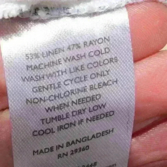 LINEN Striped Cropped Sleeveless Tank Top Ruffle Hem Peplum Women Small - Picture 8 of 11